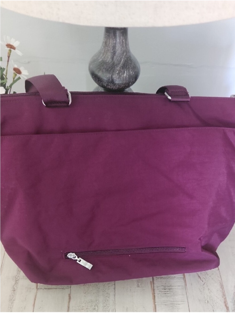 Baggallini Plum Zippered Organizer Tote - Picture 2 of 6